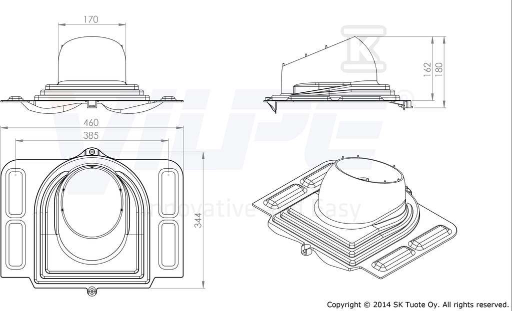 Universal roof pass-through for steel - 73557